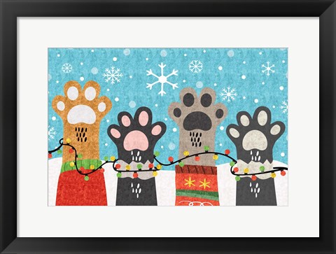 Framed Christmas Paws Print