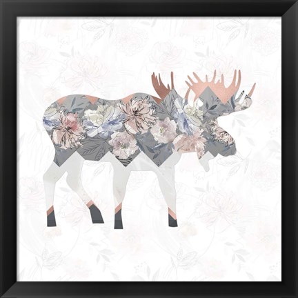 Framed Square Moose Print