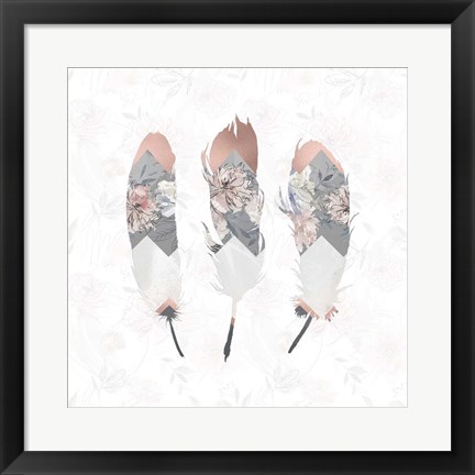 Framed Square Feathers Print