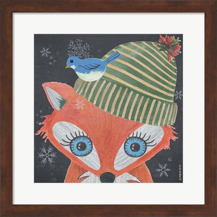 Framed Christmas Fox Print