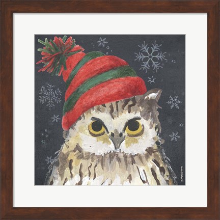 Framed Christmas Owl Print