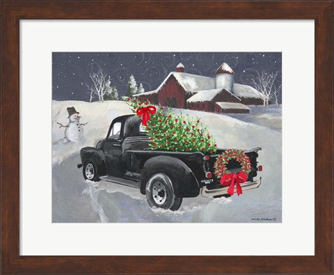 Framed Old Truck and Barn Print