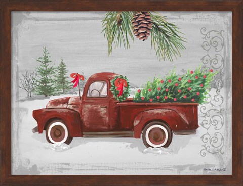 Framed Red Truck Print