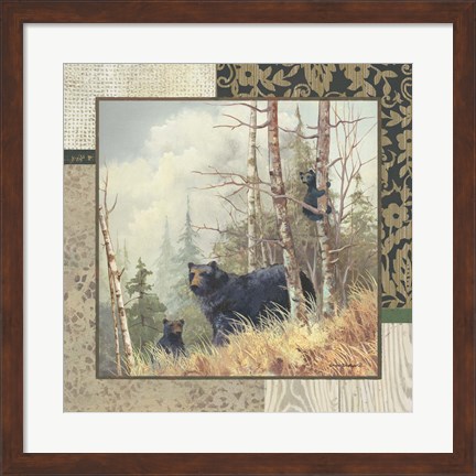 Framed Black Bears with Border Print