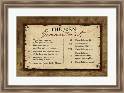 Framed 10 Commandments II Print