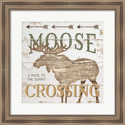 Framed Moose Crossing Print