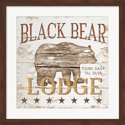 Framed Black Bear Lodge Print