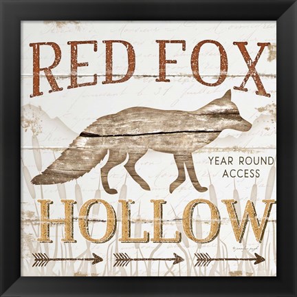 Framed Red Fox Hoolow Print