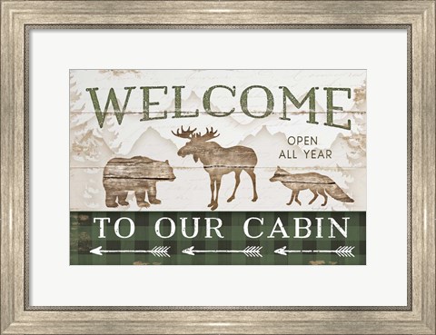 Framed Welcome to Our Cabin Print