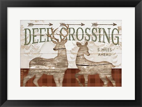 Framed Deer Crossing Print