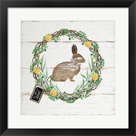 Framed Spring Wreath I Print