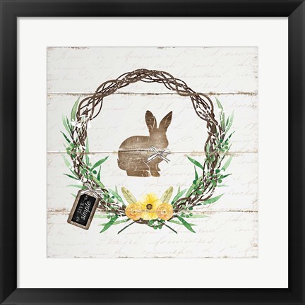 Framed Spring Wreath II Print