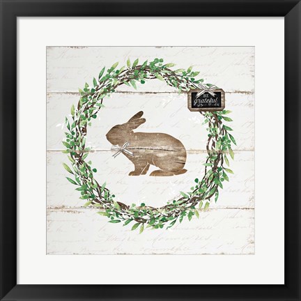 Framed Spring Wreath III Print