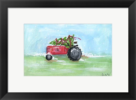 Framed Tractor Christmas Print