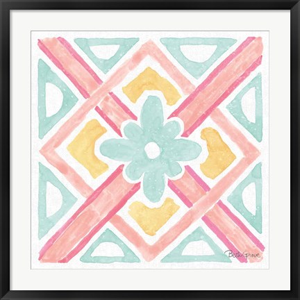 Framed Watercolorful IX Turquoise Print