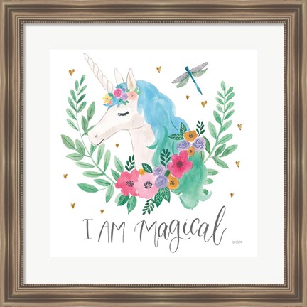 Framed Magical Friends IV Dragonfly Print