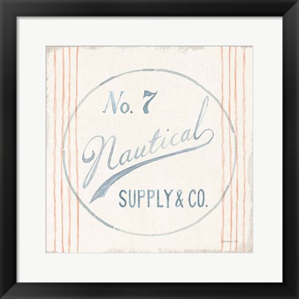 Framed Floursack Nautical IX Print