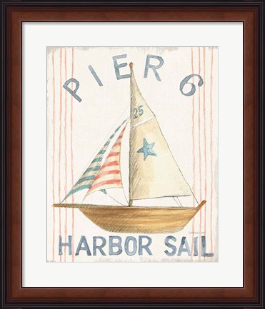 Framed Floursack Nautical VII Print