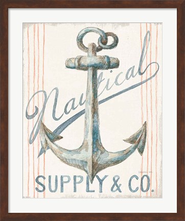 Framed Floursack Nautical V Print