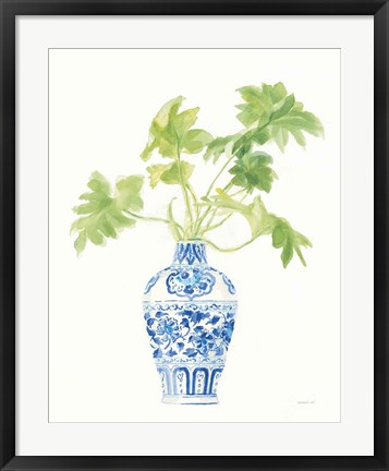 Framed Palm Chinoiserie White III Print