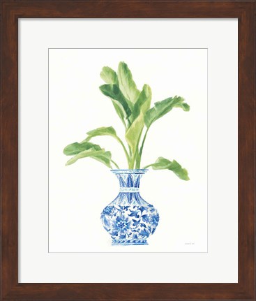 Framed Palm Chinoiserie White I Print