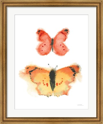 Framed Watercolor Butterflies IV Print