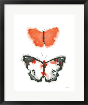 Framed Watercolor Butterflies III Print