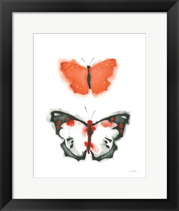 Framed Watercolor Butterflies III Print