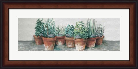 Framed Pots of Herbs II Cottage v2 Print