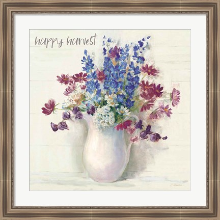 Framed Harvest Ironstone Bouquet II Print