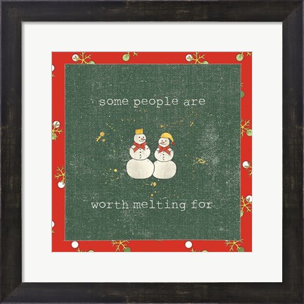 Framed Christmas Cuties IV Dark Green Print