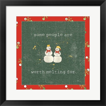 Framed Christmas Cuties IV Dark Green Print