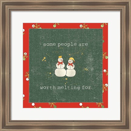 Framed Christmas Cuties IV Dark Green Print