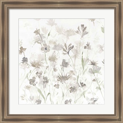 Framed Garden Shadows IV on White v2 Print