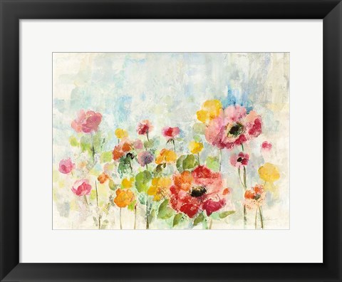 Framed Summer Rain Floral Print