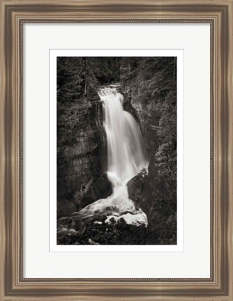 Framed Miners Falls Michigan BW Print