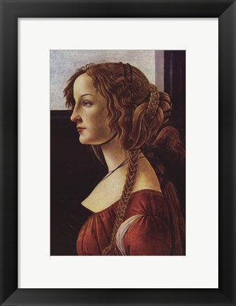 Framed Portrait of Simonetta Vespucci Print