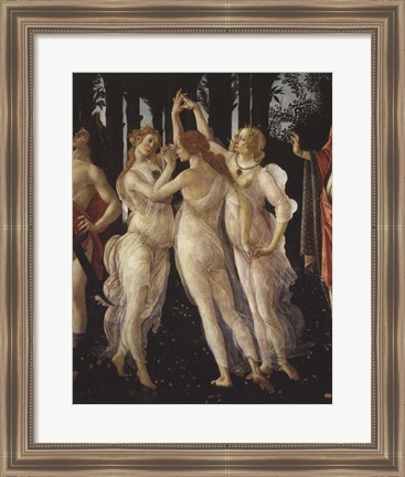 Framed La Primavera (Spring) Detail of Three Graces Print