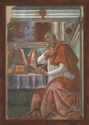 Framed Saint Augustine in his Cell Print