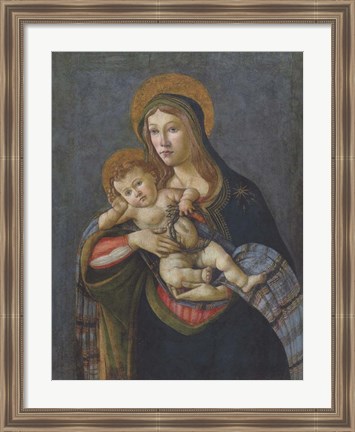 Framed Madonna and Child with the Crown of Thorns and Three Nails Print