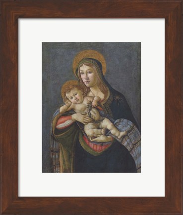 Framed Madonna and Child with the Crown of Thorns and Three Nails Print