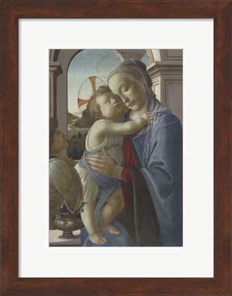 Framed Virgin and Child with an Angel, 1475-85 Print