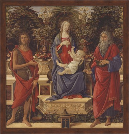Framed Enthroned Madonna with Child and Saints Print