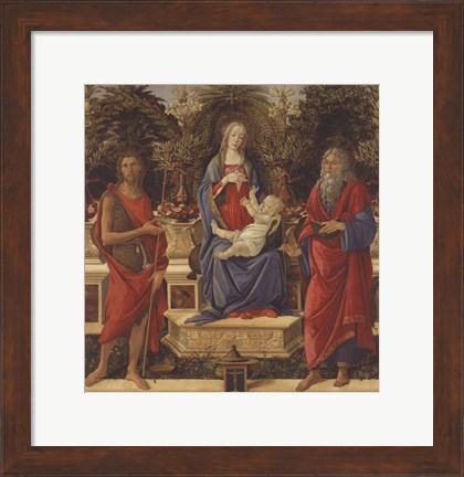 Framed Enthroned Madonna with Child and Saints Print