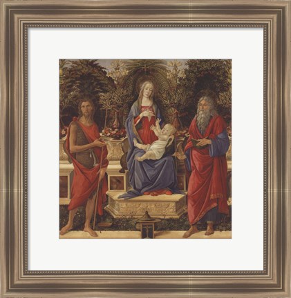 Framed Enthroned Madonna with Child and Saints Print