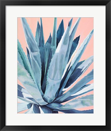 Framed Agave with Coral Print