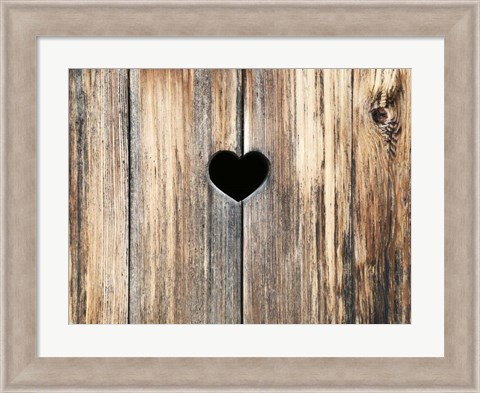 Framed Heart in Wood Print