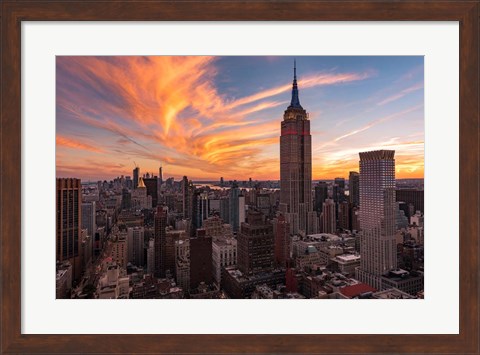 Framed 9-11 New York Sunset 2 Print