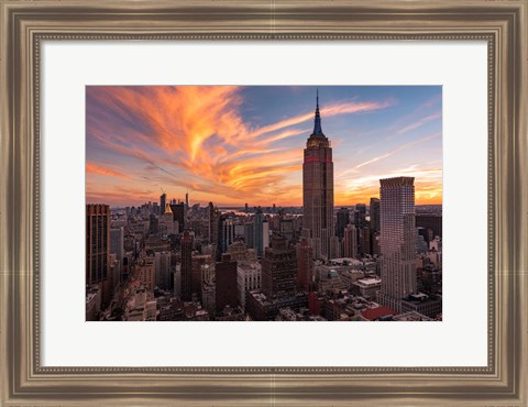 Framed 9-11 New York Sunset 2 Print