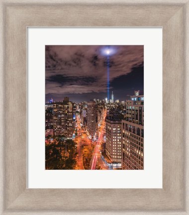 Framed Tribute Lights Flatiron District Print